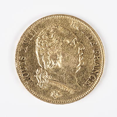 Moedas de ouro com Luís XVIII